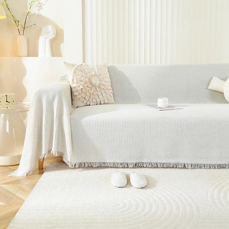 Простой однотонный ветрозащитный чехол для дивана, универсальное диванное полотенце на все четыре сезона, полный универсальный всеобъемлющий чехол для дивана