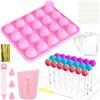 Набор для кейк-попсов из 304 шт., силиконовая форма для леденцов на палочке с 20 ячейками пищевого качества для детей, форма для украшения домашнего торта, конфет, шоколада, инструмент для десертов