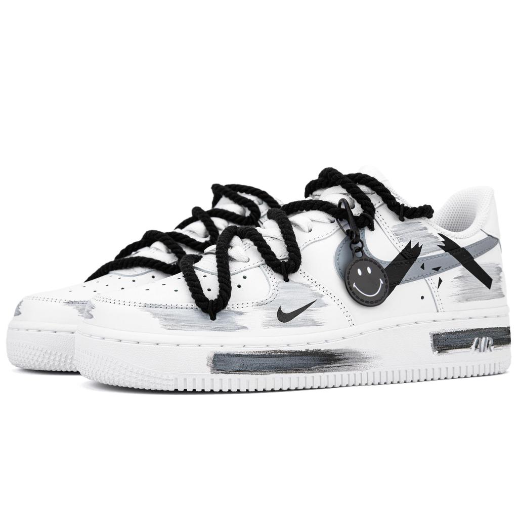 Nike Air Force 1 Cushioning Support Breathable Low top Skateboard Shoes Unisex Concrete Gray CW2288-111(Team18-AF1)