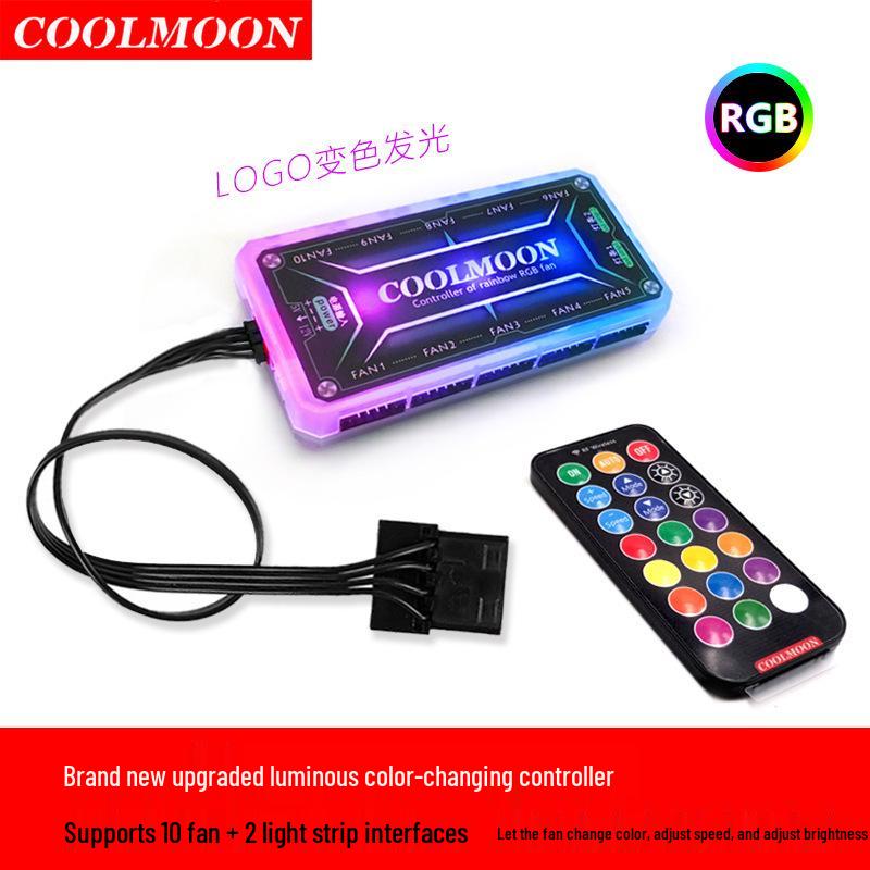 COOLMOON Radiance RGB 12см Светодиодный вентилятор охлаждения с двойным отверстием для настольных компьютеров