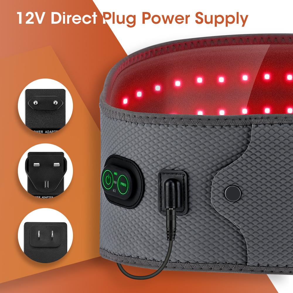 Портативный пояс для светотерапии красным светом с 120 светодиодами - грелка 660 нм/850 нм для облегчения боли в спине и восстановления мышц