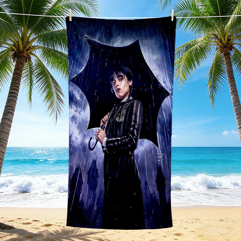 1Pc Rainy Night Mystery Beach Towel Quick Dry Multiuse For Beach Pool Gym Yoga Home Travel Christmas Halloween Xmas Gift N1429