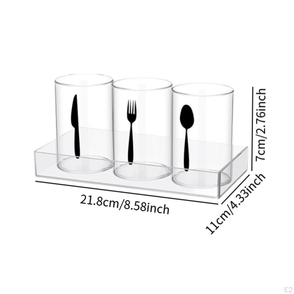 Acrylic Cutlery Storage Organizer Tableware Box Flatware Caddy Silverware for