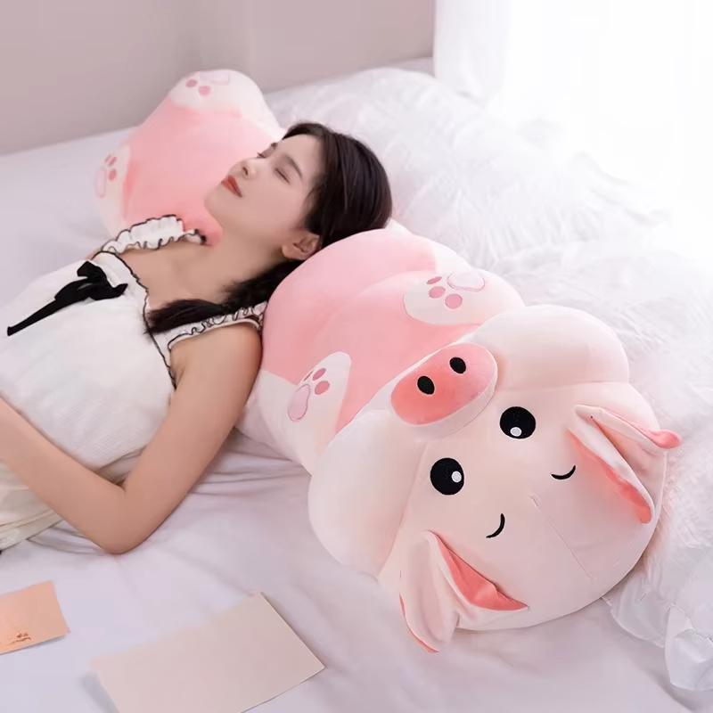 80/100 см Милый мягкий кролик свинья хаски гусеница плюшевая большая длинная подушка мягкая игрушка в виде червяка кукла детский подарок на день рождения