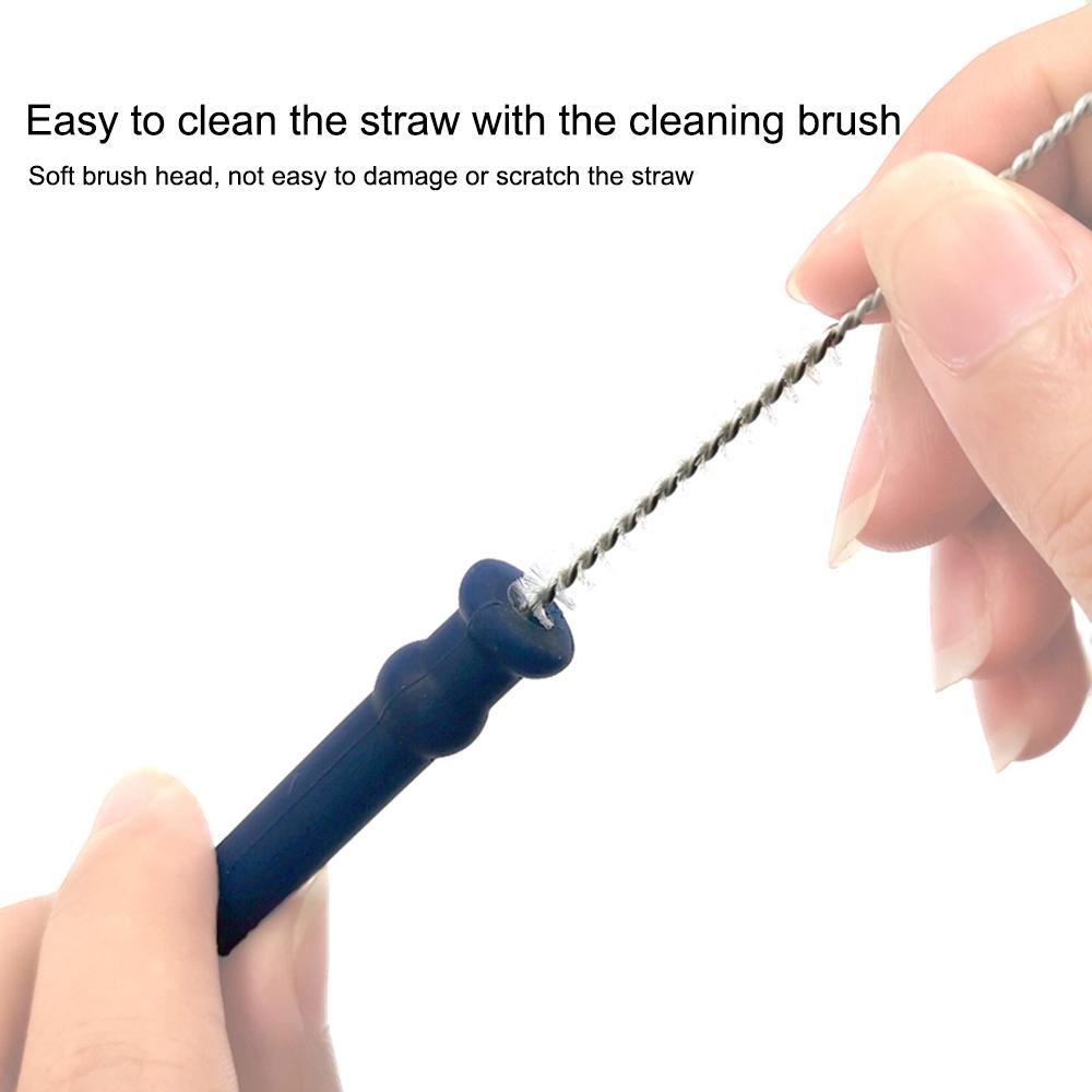Silicone Folding Straw Capsule Box Set with Cleaning Brush Final Silicone Straw Small Package Color Random