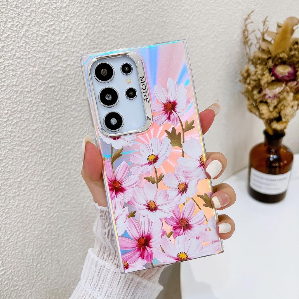 Electroplating Laser Flower Imd Suitable for Samsung S25 Ultra Mobile Phone Case A16 Full Cover Anti Fall S24plus