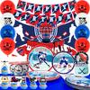 Hockey Birthday Decorations, Hockey Party Decorations Tableware Set Party Balloons Banner Backdrop Hockey Plates Napkins Tablecloth