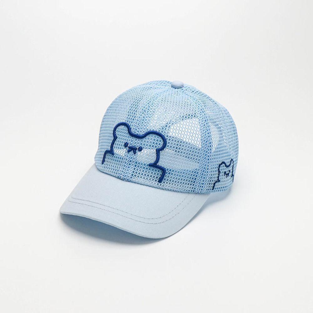 Cartoon Bear Children Baseball Cap Breathable Mesh Baby Beach Hat Panama Cap For 2-5 Years Old