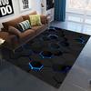 3D Geometric Carpet Neon Lights Rugs Hexagons Carpets for Home Play Gaming Room Decor Livingroom Bedroom Teens E-Sport Rug Mat