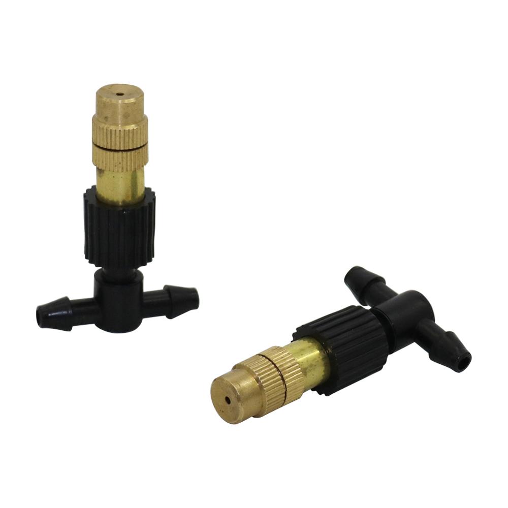 100 шт. медные насадки для тумана, сельскохозяйственные инструменты, орошение теплицы, автоматический охлаждающий и увлажняющий опрыскиватель с тройником 4 мм