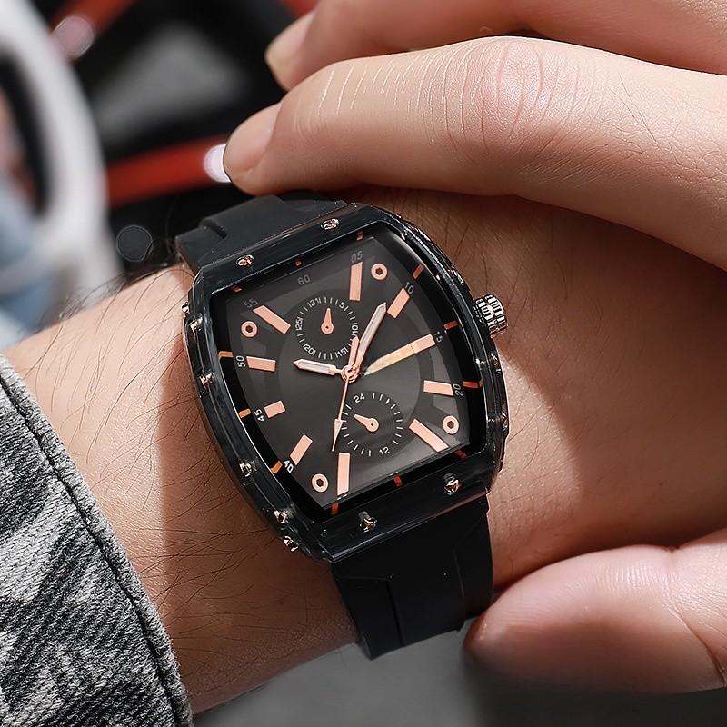 Modern Silicone Mens Quartz Watch With Buckle Closure Suitable For Men