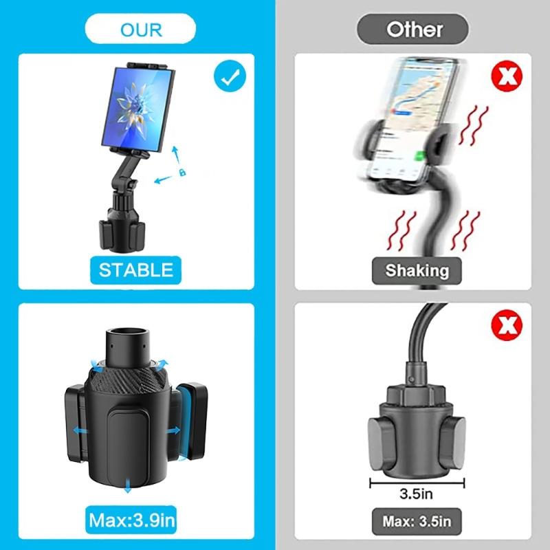 Water Cup Holder Container Car Interior Accessories Phone Bracket Stand Rack Cellphone Organizers Secure Grip for Tablet
