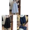 Hanbok Cotton Blend A Line Skirt With Elastic Waist For Casual Spring Wear