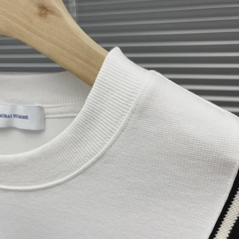 Мужской повседневный свитер и куртка в полоску с круглым вырезом и длинным рукавом