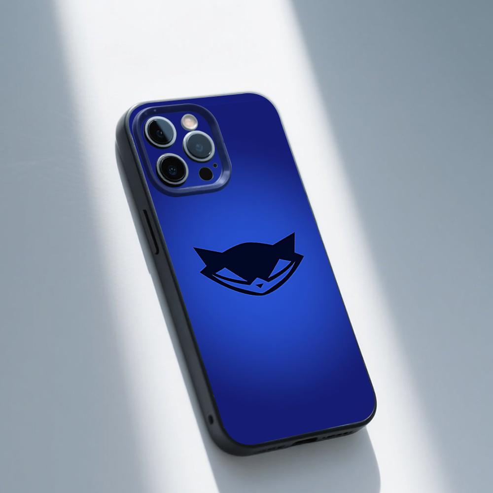 Мультяшный чехол Sly C-Cooper для iPhone 16,15,14,13,12,11,Pro,Max,Plus,X,XS,SE,E,Mini, Мягкий силиконовый черный чехол