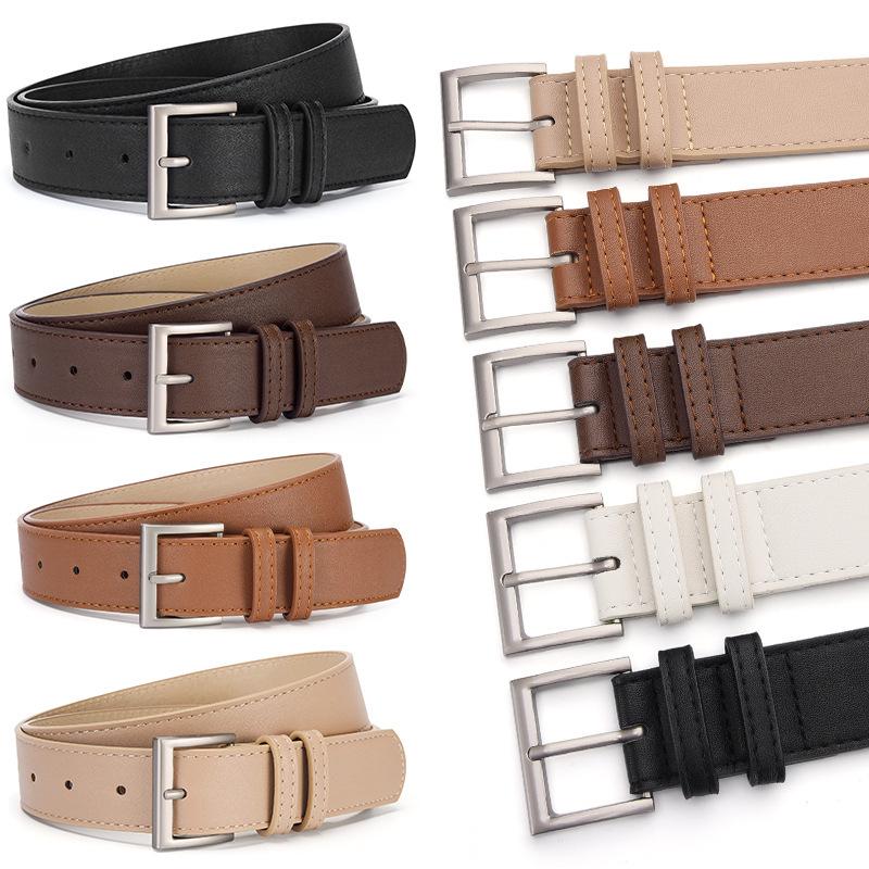 Новый женский ремень из ПУ кожи с пряжкой-булавкой - Стильный аксессуар для повседневных брюк, пальто, курток и джинсов