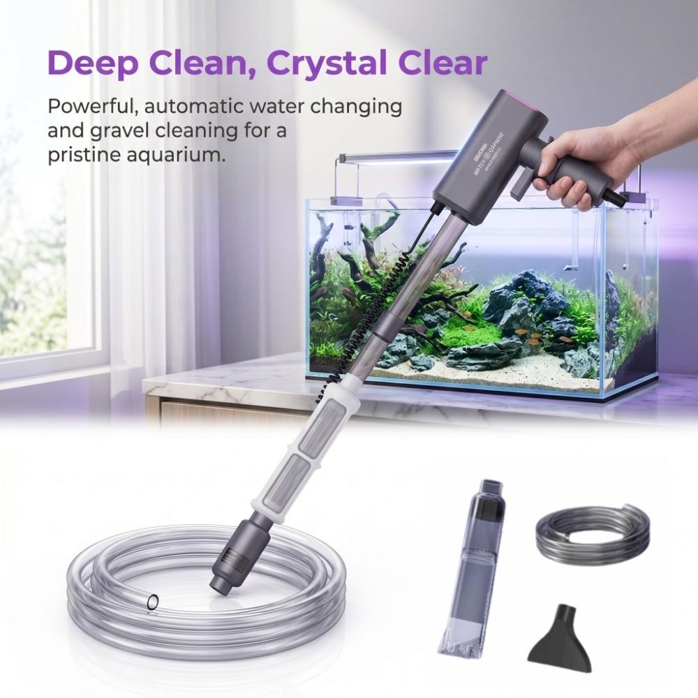 Electric Fish Tank Sand Cleaner Pump Extremely Long Battery Life Aquarium Water Changer  Fishbowl