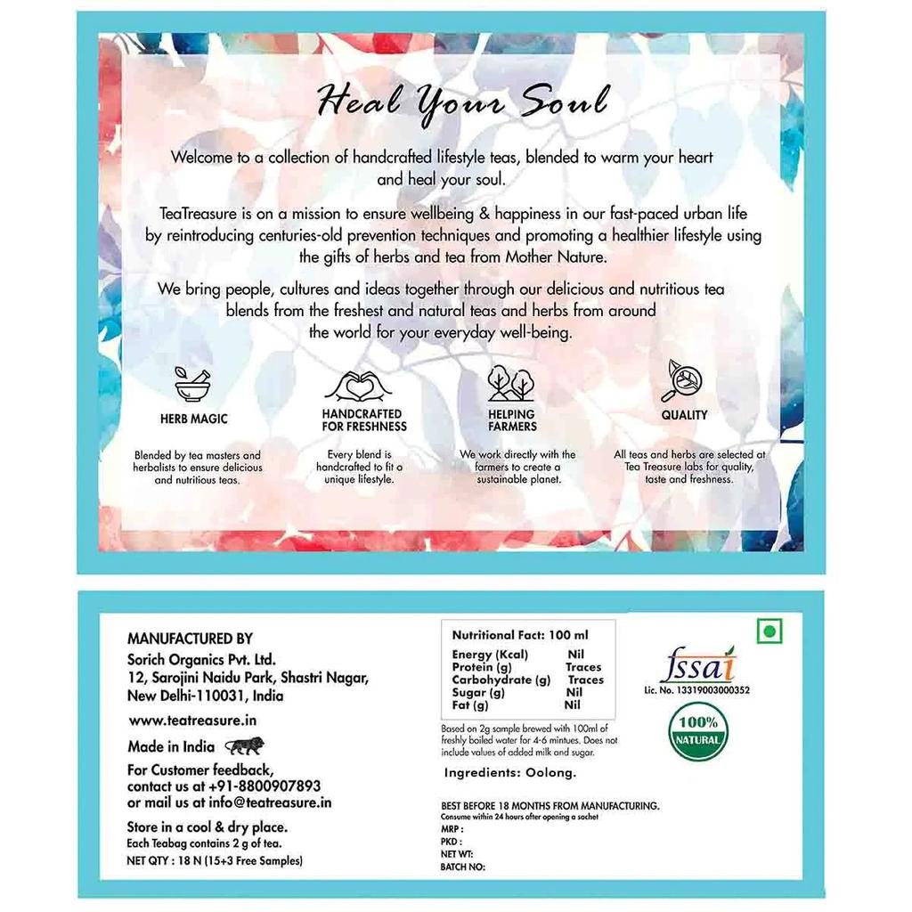Чай Дарджилинг Оолонг (18 пак, 2 г), Oolong Tea,  Tea Treasure