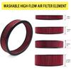 Washable High‑Flow Round Air Filter Element For 14"Air Filter Kit 2"/3"/4"/5" Height Reble Car Mod Intake Cleaner Replacement