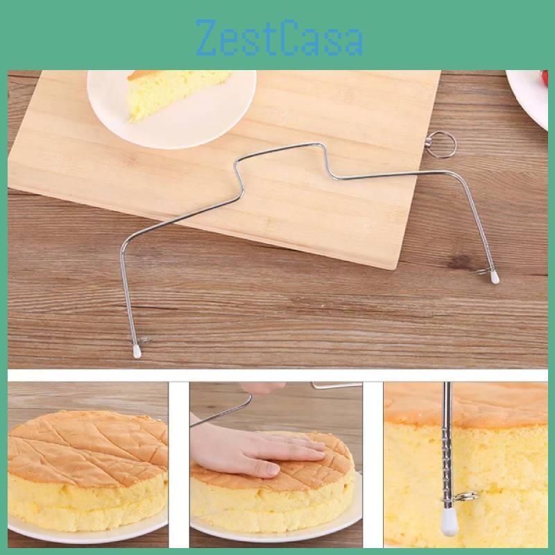 Adjustable 8-slice Stainless Steel Bread And Cake Slicing Tool With Dual And Single Wire Features
