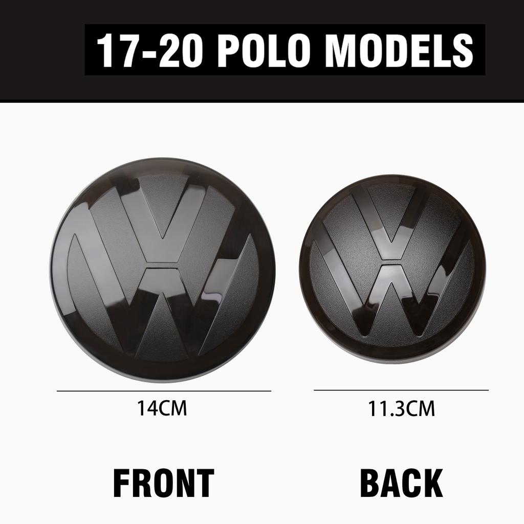 1set Car Front Grill Badges Rear Trunk Emblem Lid Covers Logo Sticker Black White Center Cover For VW POLO 13-16 17-20 21-23 Ph6 zknm1