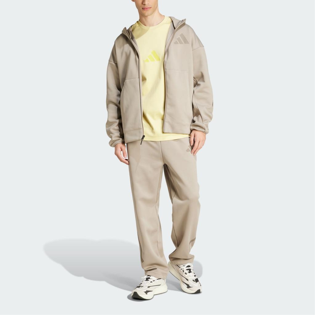 Adidas Z.N.E. Casual Fashion Minimalist Hooded Long Sleeve Jacket Men Jacket Gray Brown JC5495