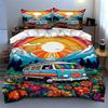 Vibrant, floral, retro Bedding Duvet cover sets Duvet covers Pillowcases gifts (1 * Duvet Cover 2 * Pillowcases, without duvet insert)