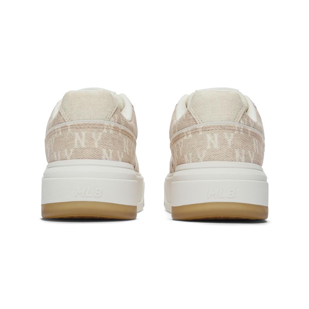 New MLB New York Yankees Anti Slip Wear Resistant Low Top Skateboard Shoes Unisex Beige Yellow 3ASXS015N-50BGS