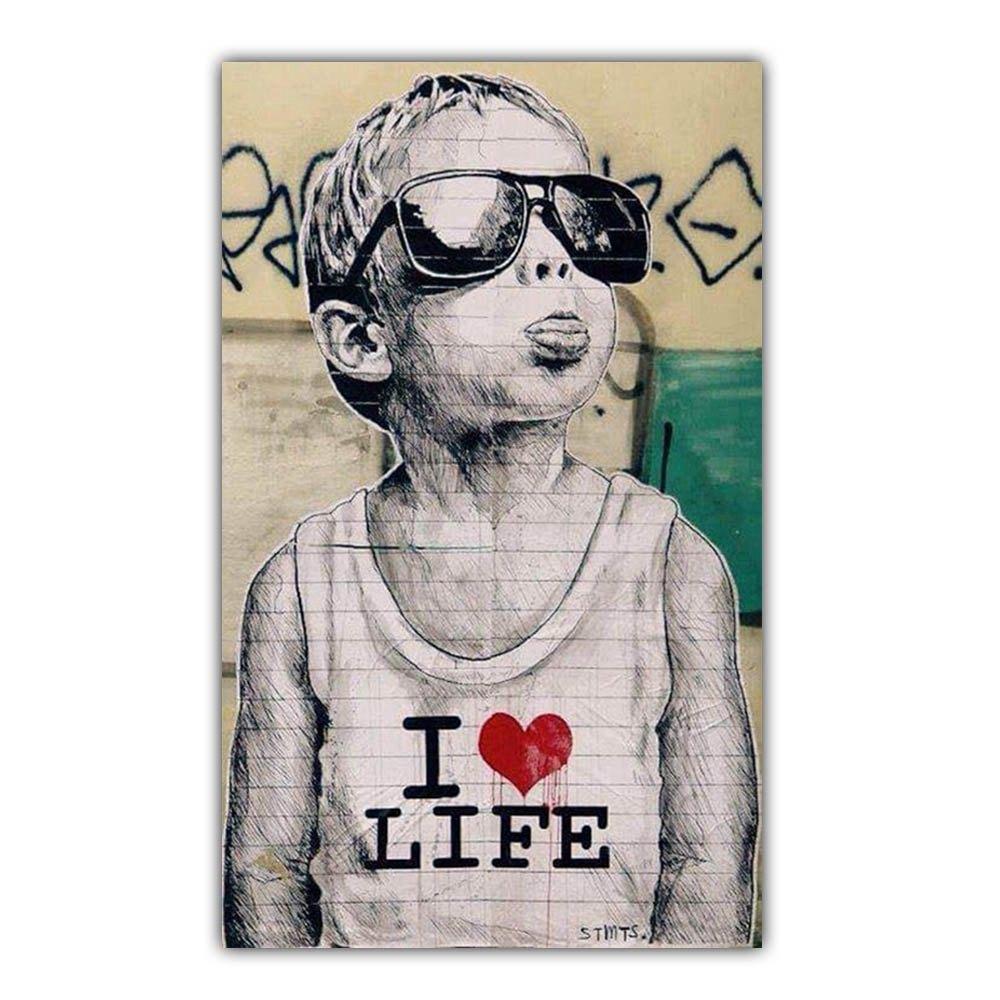 Уличная культура, граффити, художественная печать, плакат, холст, картина, настенное искусство, Бэнкси, гостиная, коридор, спальня, украшение для дома, фреска