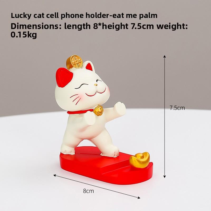 Милая подставка для мобильного телефона, украшение, милый манеки-неко из смолы, для офисного стола, милый подарок, украшение