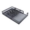 Desk Organizer Tray DIY Stable Prevent Slip Metal Mesh Desktop Storage Tray for Home School Office Supplies