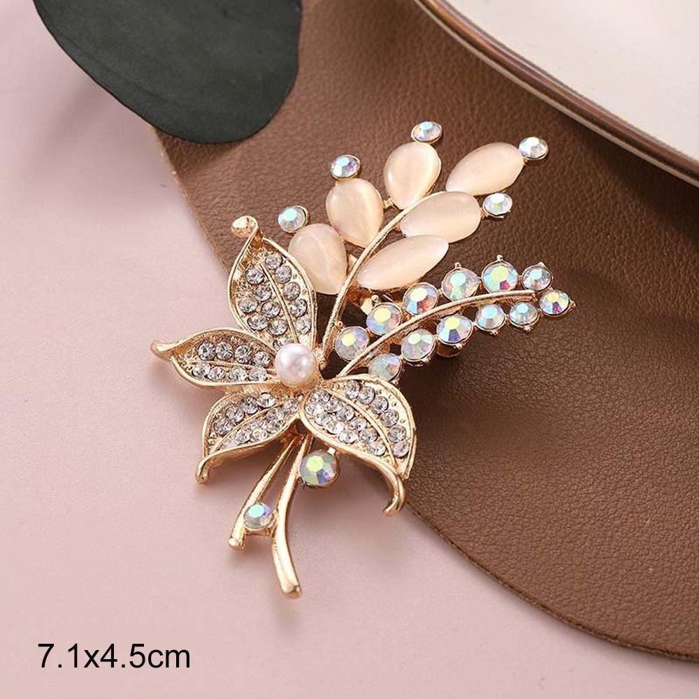 Anti-glare Alloy Pin Butterfly Rhinestone Brooch High-end Flower Brooch Women