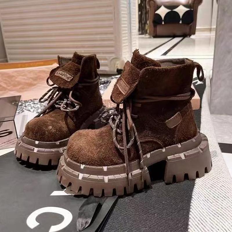 Женские ботильоны Дизайнерские балетки Обувь на платформе Зимнее платье Женские ботинки 2025 Новые Замшевые Уютные Челси Botas De Mujer