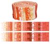 40Pcs Asian Block Print Cotton Precut Fabrics For Quilting Craft Strips 2.5x42inches Jelly Roll - Peach &