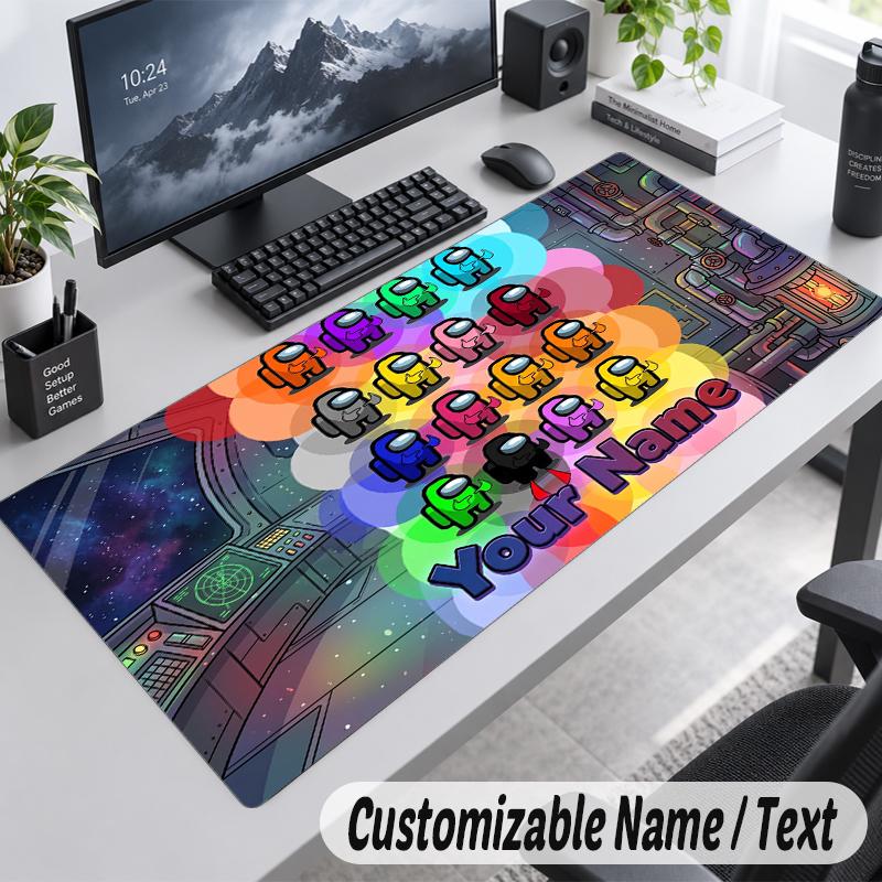 Custom Name Text Mouse Pad Among Us Personalized Desk Pad For Work And Gaming