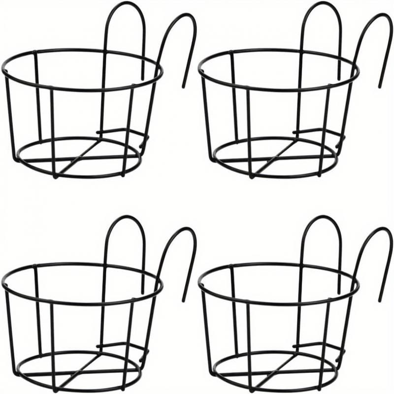 4 шт. стильных круглых металлических подвесных кашпо — идеально подходят для балкона, сада и внутреннего декора