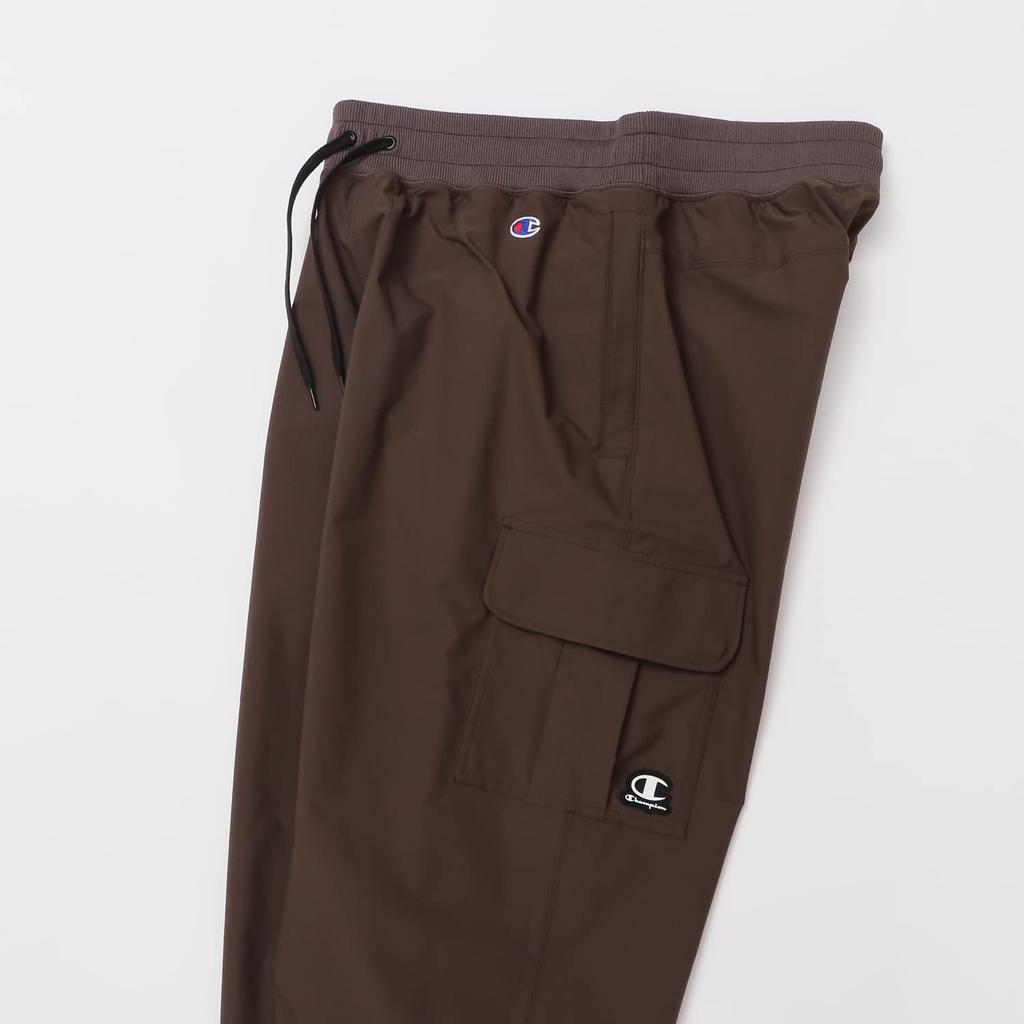 Champion Men's Stretch Water-Repellent One-Point Logo Long Pants, Brown, Size XL, C3-YSD03