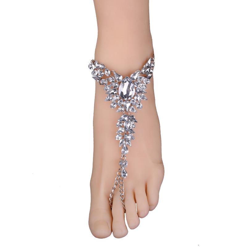 Fashion Simple Exquisite Shimmer Rhinestone Anklet Women Foot Ornaments