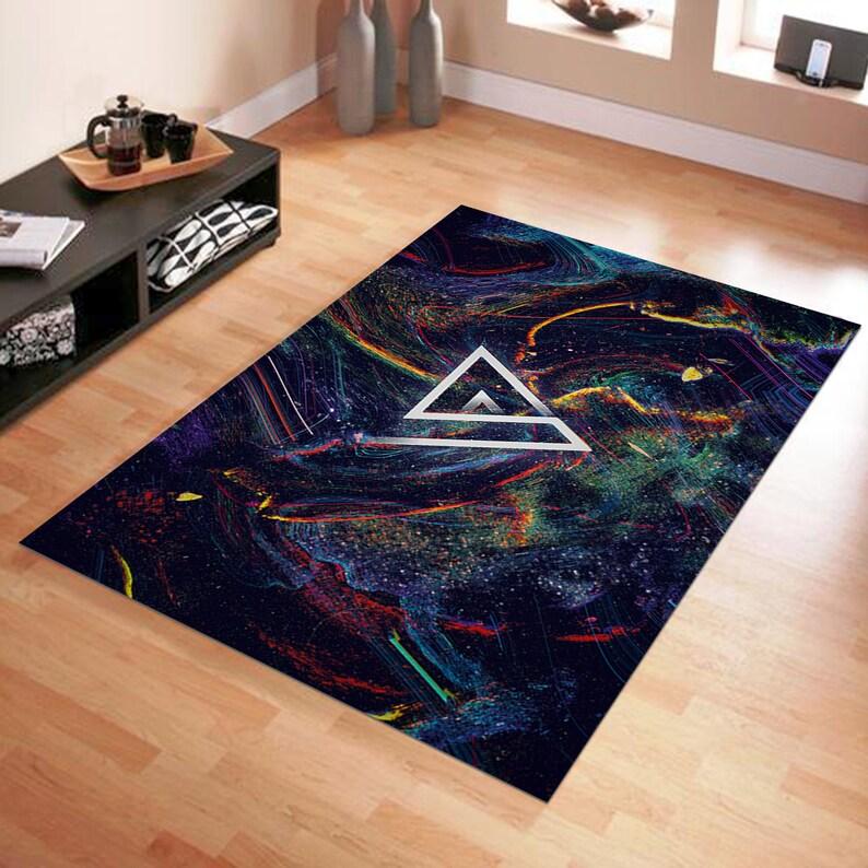 Multicolor Design Rug Colorful Rug Modern Area Rug 3D Art Vortex Rug Universe Planet Rug Black Hole Rug Living Room Rug