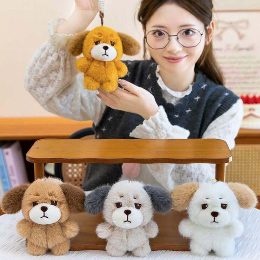 Animal Plush Puppy Pendant PP Cotton Puppy Doll Key Ring Puppy Plush Keychain Hanging Ornaments