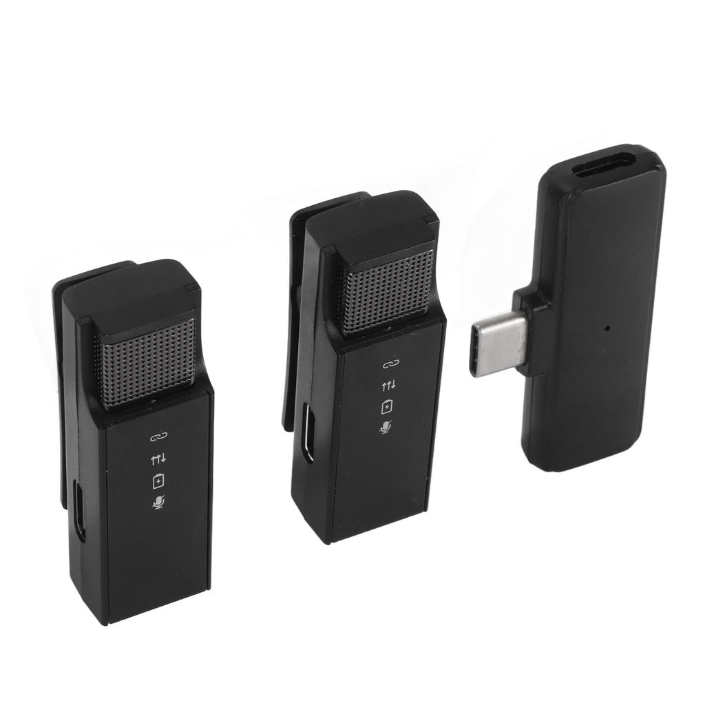 Беспроводные петличные микрофоны 1 из 2 с шумоподавлением USB C клипса на петличный мини-микрофон с батареей