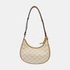 [Pre-Owned] Himmel Detachable Embossed Diamond Leather Crescent Moon Backpack Canvas Crossbody Bag Small - Excellent #QCU5DL