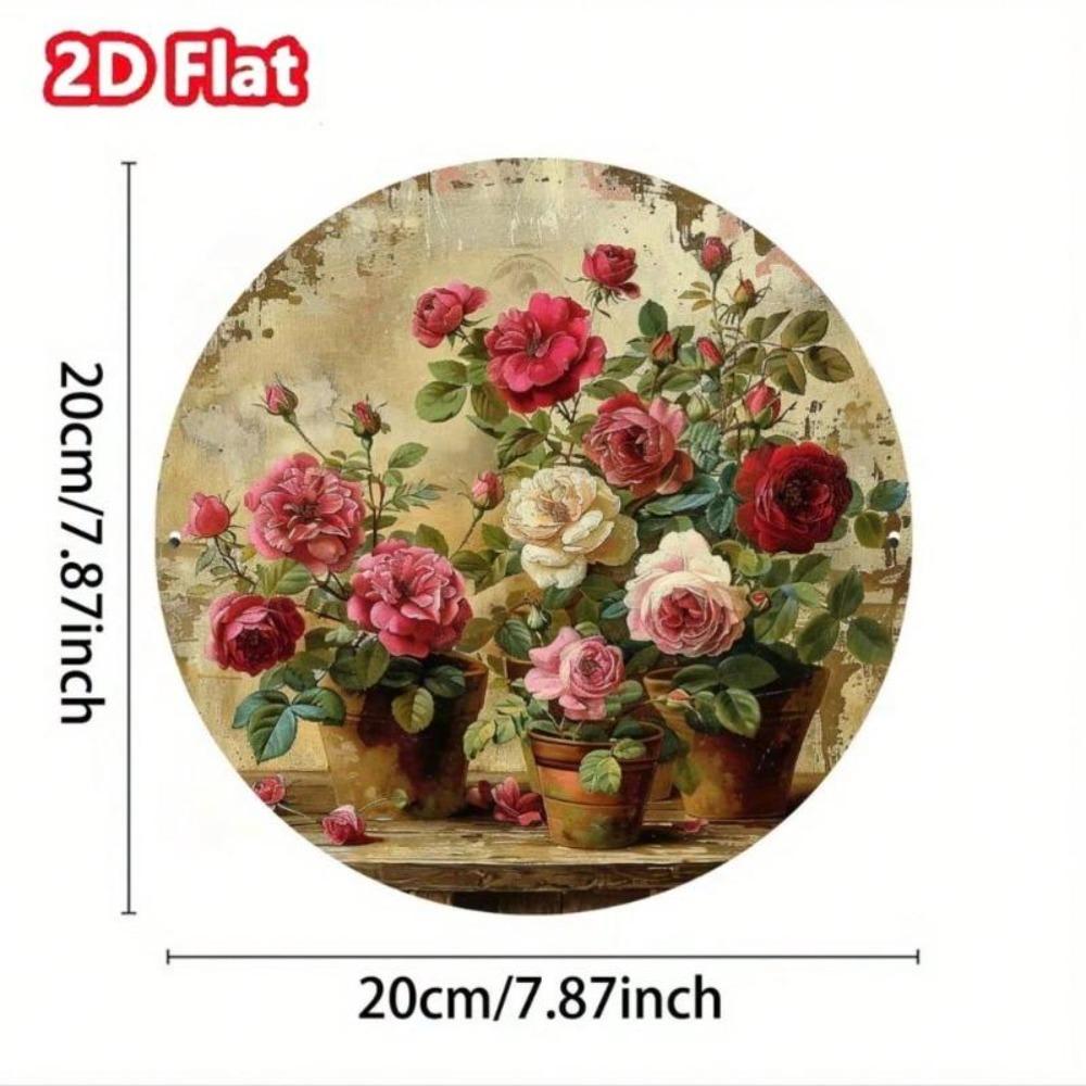 Metal Tin Sign Vintage Floral Nameplate Wall Decor for Home Garage