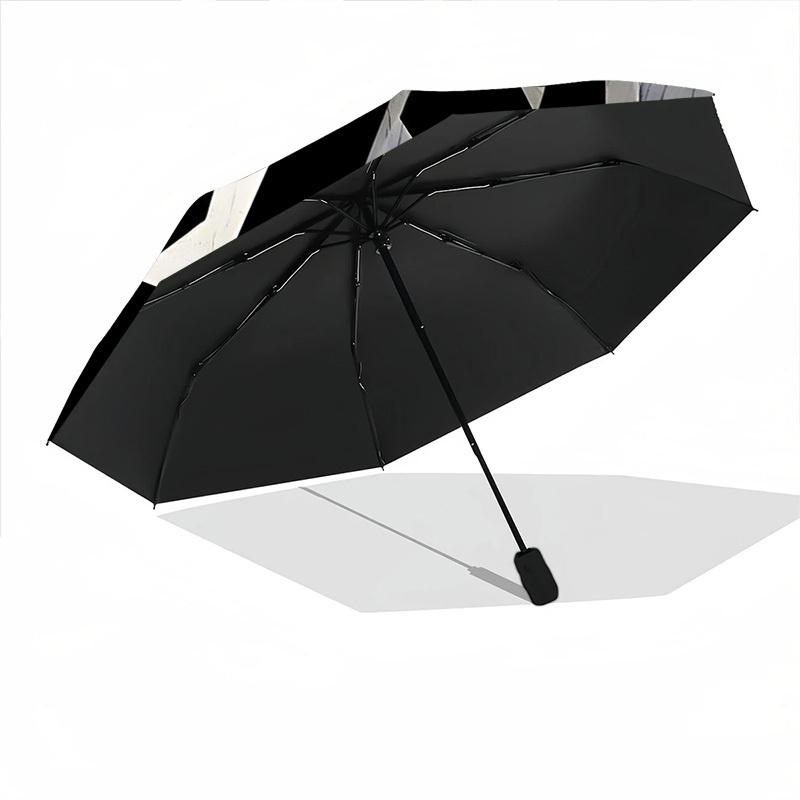 1pc Masked Figure Automatic Folding Umbrella - Windproof Compact Travel Umbrella with Auto Open/Close, 8-Rib Heavy-Duty Shaft for Women/Men A024