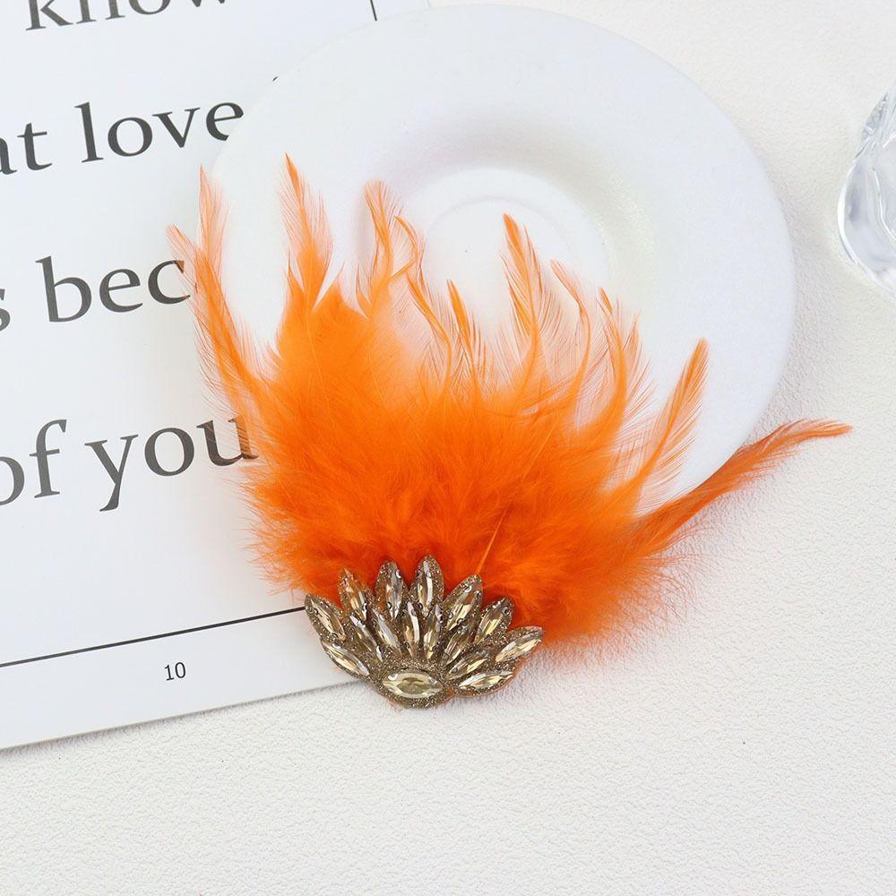 Handmade Rhinestone Feather Brooch Gothic Style Shoulder Strap Wedding Accessories