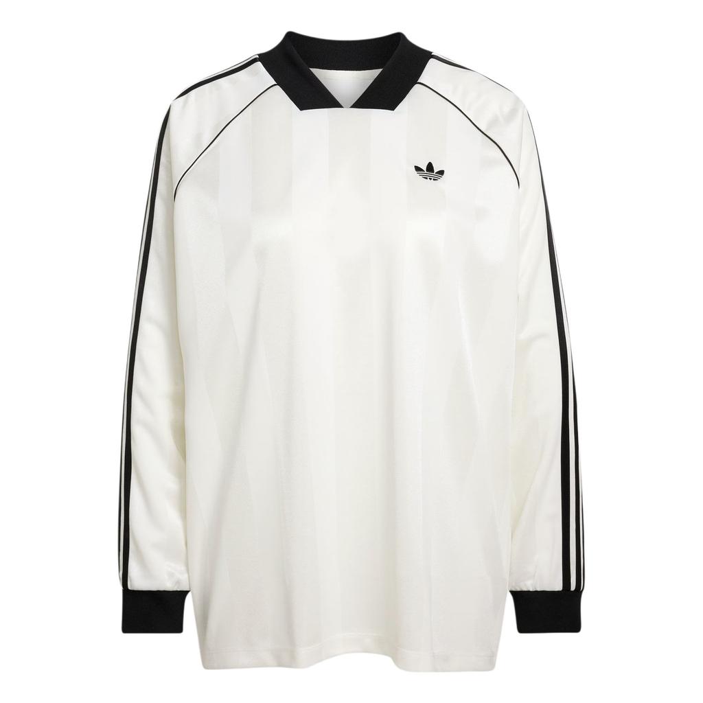 adidas Оригиналы Жаккард Повседневная Культура Полосатая Свободная Футболка с Длинным Рукавом Женские топы KG3711