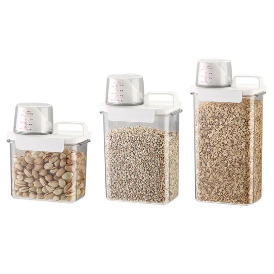 Storage Box Transparent Airtight Container with Ergonomic Grip BPA Free Leakproof Large Capacity Sealed Flour Sugar Container