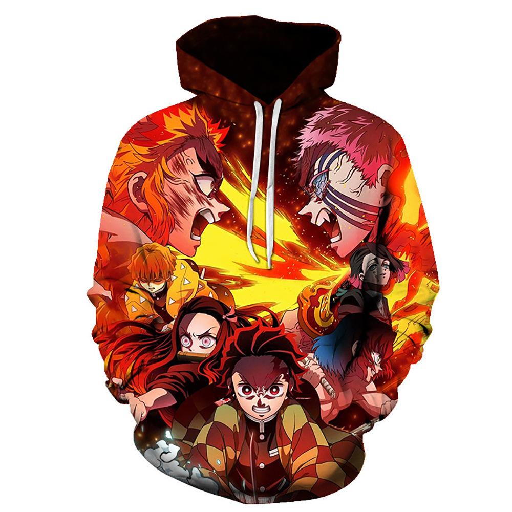 Аниме Demon Slayer Series 3D Printed Man's Spring New Style Hooded Long Sleeve Hoodie Fashion Casual Cotton Pullover Clothing