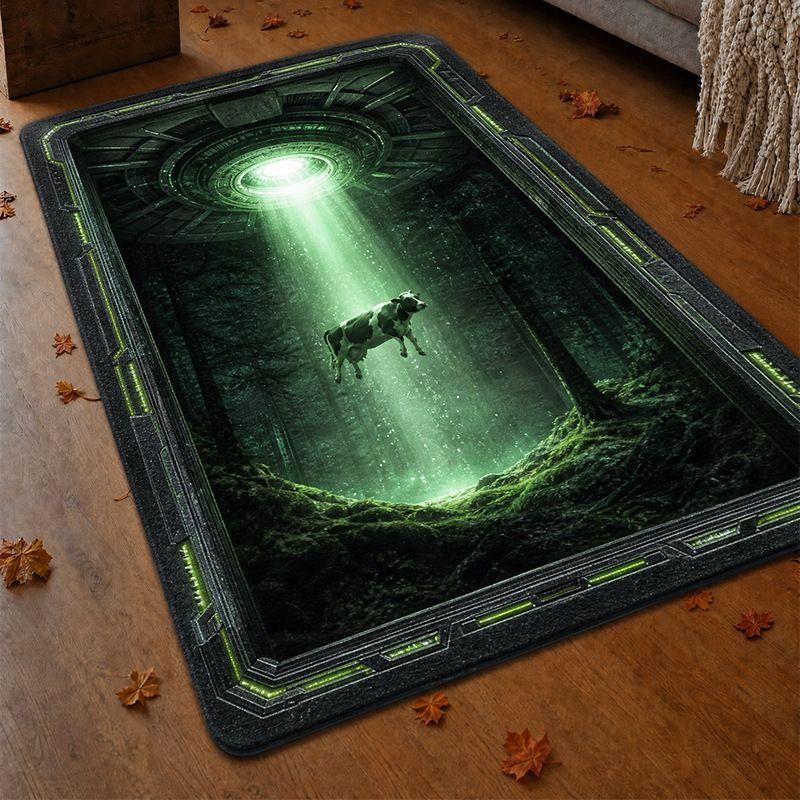 3D Optical Illusion Rug Horror Spider Octopus Zombie Non-Slip Floor Mat Halloween Living Room Decor