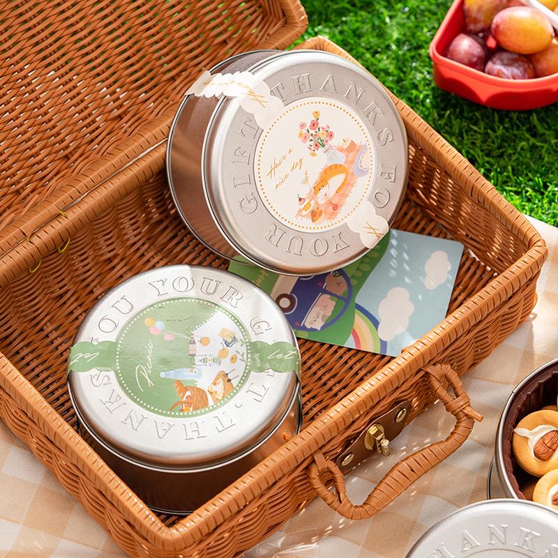 Банки для печенья и конфет Декоративные круглые жестяные коробки Упаковка для шоколадного печенья Банка для свечей Контейнеры для конфет Подарочная коробка